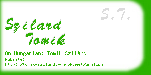 szilard tomik business card