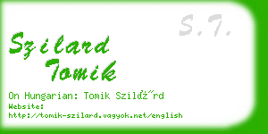 szilard tomik business card